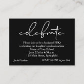 Chic Script Graduate Black Small Party Begleitkarte (Rückseite)