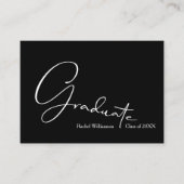 Chic Script Graduate Black Small Party Begleitkarte (Vorderseite)