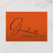Chic Script Graduate Orange Party Begleitkarte (Vorderseite)