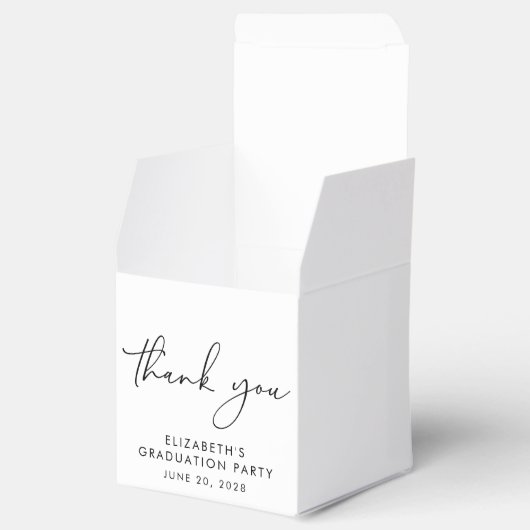 Chic Script Graduation Party Danke Geschenkschachtel (Geöffnet)