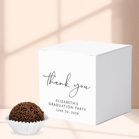 Chic Script Graduation Party Danke Geschenkschachtel