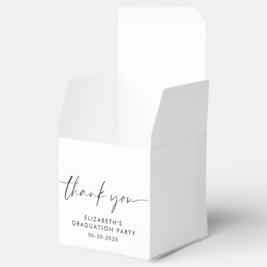 Chic Script Graduation Party Danke Geschenkschachtel (Geöffnet)