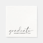 Chic Script Graduation Party Serviette (Vorderseite)