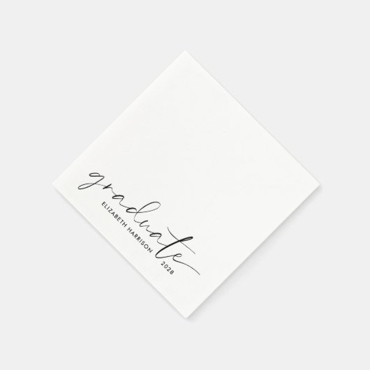 Chic Script Graduation Party Serviette (Ecke)