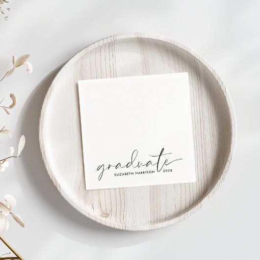 Chic Script Graduation Party Serviette