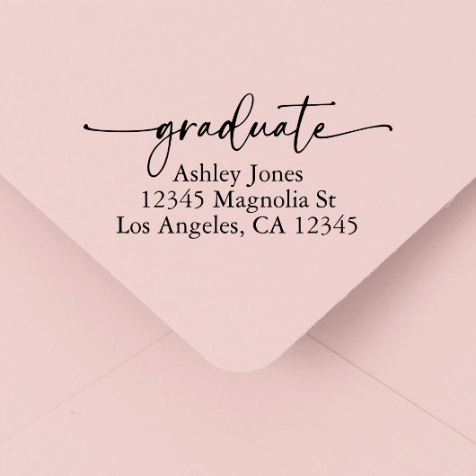 Chic Script Graduation Return Address Permastempel