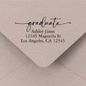 Chic Script Graduation Return Address Permastempel
