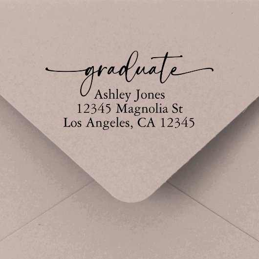 Chic Script Graduation Return Address Permastempel