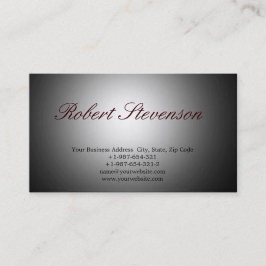 Chic Script Gray Design Business Card Visitenkarte (Vorderseite)