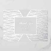 Chic Script Gray Pearl Silver Foil Danke Karte (Vorderseite)