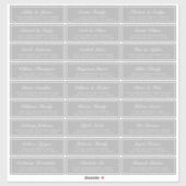 Chic Script Gray Wedding Guest Address Labels (Blatt)