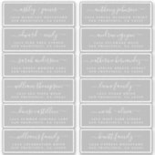 Chic Script Gray Wedding Guest Address Labels (Vorderseite)