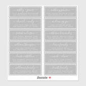 Chic Script Gray Wedding Guest Address Labels (Blatt)