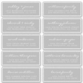 Chic Script Gray Wedding Guest Address Labels (Vorderseite)