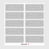 Chic Script Gray Wedding Guest Address Labels (Blatt)