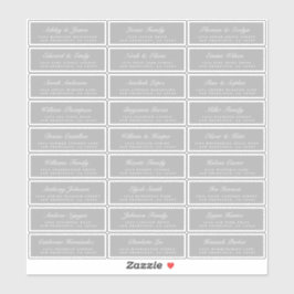 Chic Script Gray Wedding Guest Address Labels