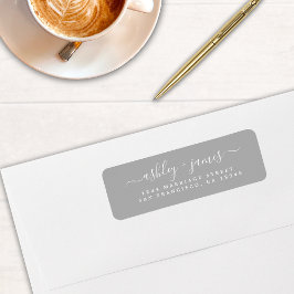 Chic Script Gray Wedding Rücksendeadresse