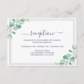 Chic Script Green Foliage Wedding Reception Begleitkarte (Vorderseite)