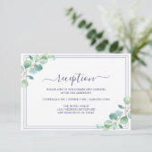 Chic Script Green Foliage Wedding Reception Begleitkarte (Stehend Vorderseite)