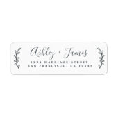 Chic Script Green Foliage Wedding Rücksendeadresse (Vorne)