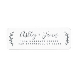 Chic Script Green Foliage Wedding Rücksendeadresse