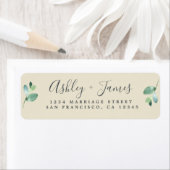Chic Script Green Foliage Wedding Rücksendeadresse (Insitu)