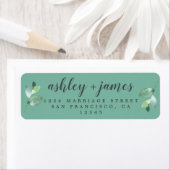 Chic Script Green Foliage Wedding Rücksendeadresse (Insitu)