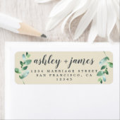 Chic Script Green Foliage Wedding Rücksendeadresse (Insitu)