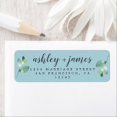 Chic Script Green Foliage Wedding Rücksendeadresse (Insitu)