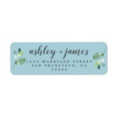Chic Script Green Foliage Wedding Rücksendeadresse (Vorne)