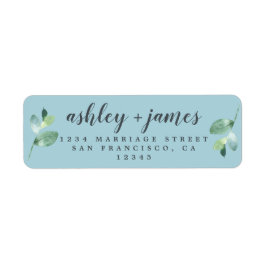Chic Script Green Foliage Wedding Rücksendeadresse
