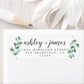 Chic Script Green Foliage Wedding Rücksendeadresse (Insitu)