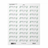 Chic Script Green Foliage Wedding Rücksendeadresse (Vorne)