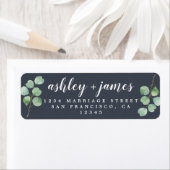 Chic Script Green Foliage Wedding Rücksendeadresse (Insitu)