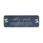 Chic Script Green Foliage Wedding Rücksendeadresse (Vorne)