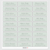 Chic Script Green Wedding Guest Address Labels (Blatt)