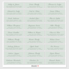 Chic Script Green Wedding Guest Address Labels