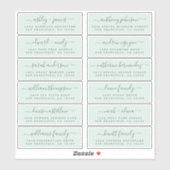 Chic Script Green Wedding Guest Address Labels (Blatt)