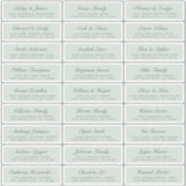 Chic Script Green Wedding Guest Address Labels (Vorderseite)