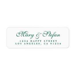 Chic Script Green Wedding Rücksendeadresse