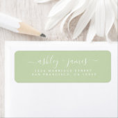 Chic Script Green Wedding Rücksendeadresse (Insitu)