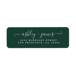 Chic Script Green Wedding Rücksendeadresse