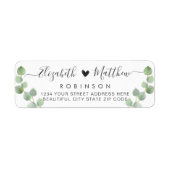 Chic Script Greenerity Wedding Return Address Labe (Vorne)