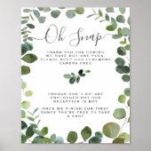 Chic Script Greenery Eucalyptus Unplugged Wedding Poster (Vorne)