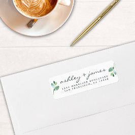 Chic Script Greenery Wedding Rücksendeadresse