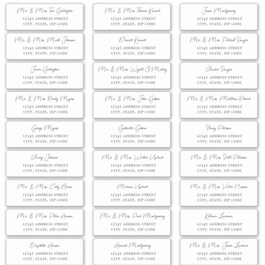 Chic Script Guest Address Labels (Vorderseite)