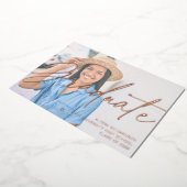 Chic Script H Foto Abschlussfeier Folieneinladung (Gedreht)