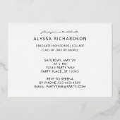 Chic Script H Foto Graduation Party Folieneinladung (Rückseite)