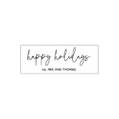Chic Script Happy Holidays Personalisierter Name Permastempel (Design)