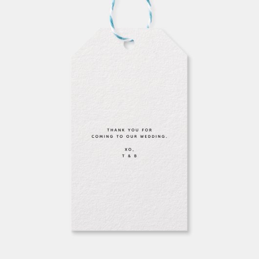 Chic Script Heart Wedding Vielen Dank Foto Geschen Geschenkanhänger (Rückseite)